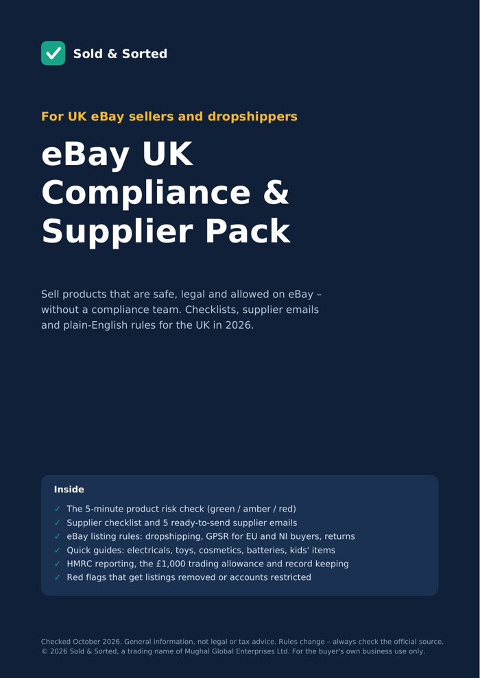 Cover of the eBay UK Compliance and Supplier Pack
